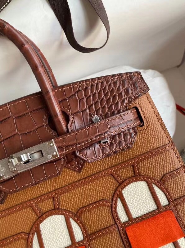 Hermes Brown Sac Faubourg Birkin 20 Sellier Limited Edition Bag