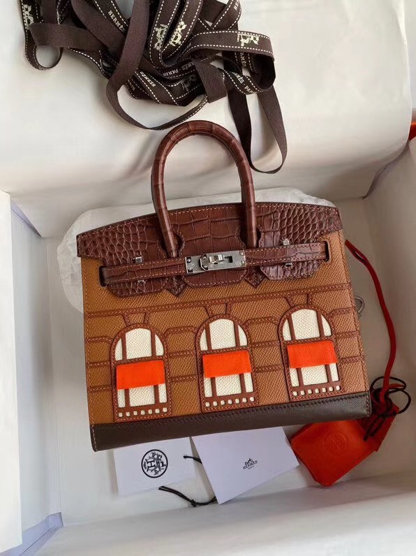 Hermes Brown Sac Faubourg Birkin 20 Sellier Limited Edition Bag