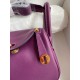 Hermes Mini Lindy Handmade Bag In Anemone Swift Leather