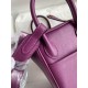 Hermes Mini Lindy Handmade Bag In Anemone Swift Leather