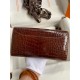 Hermes Constance To Go Wallet in Dark Brown Shiny Alligator Leather