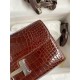 Hermes Constance To Go Wallet in Dark Brown Shiny Alligator Leather