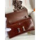 Hermes Constance To Go Wallet in Dark Brown Shiny Alligator Leather