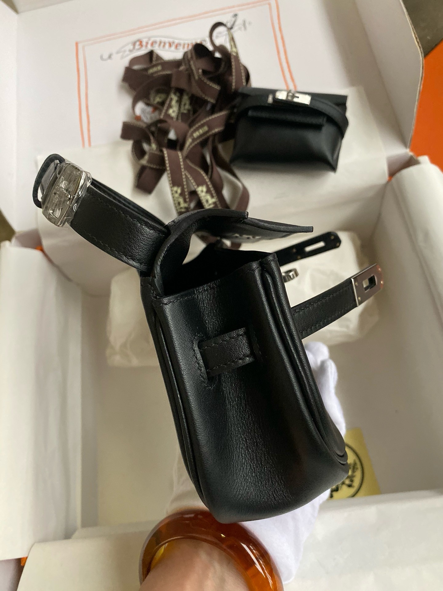 Hermès Kelly Moove Handmade Bag in Black Swift Calfskin