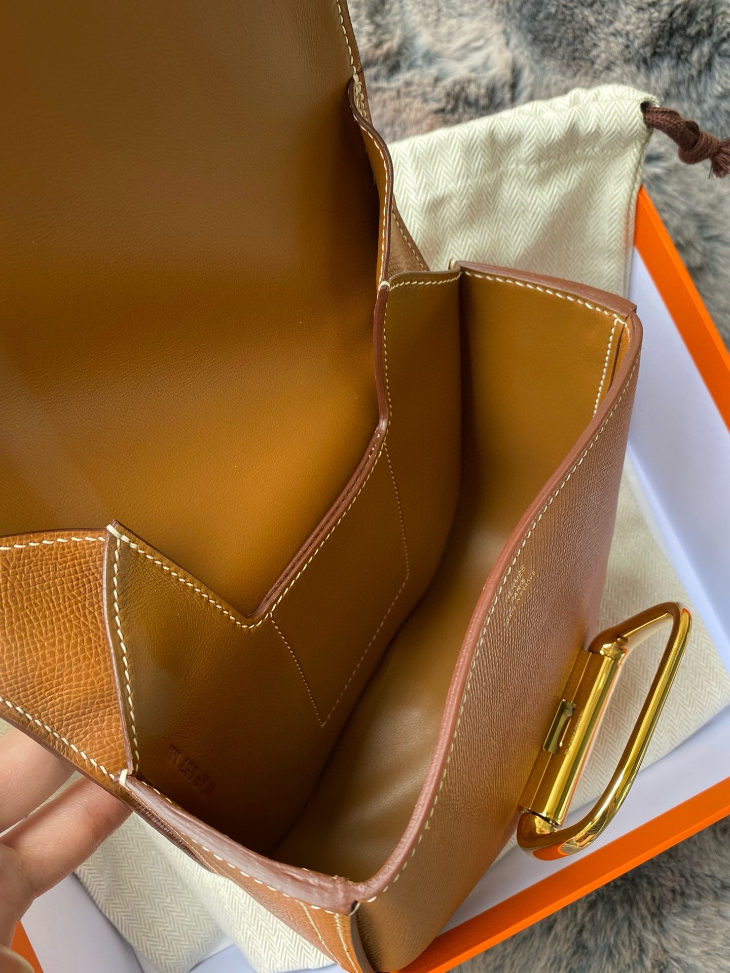 Hermes Della Cavalleria II Mini Bag in Gold Epsom Calfskin