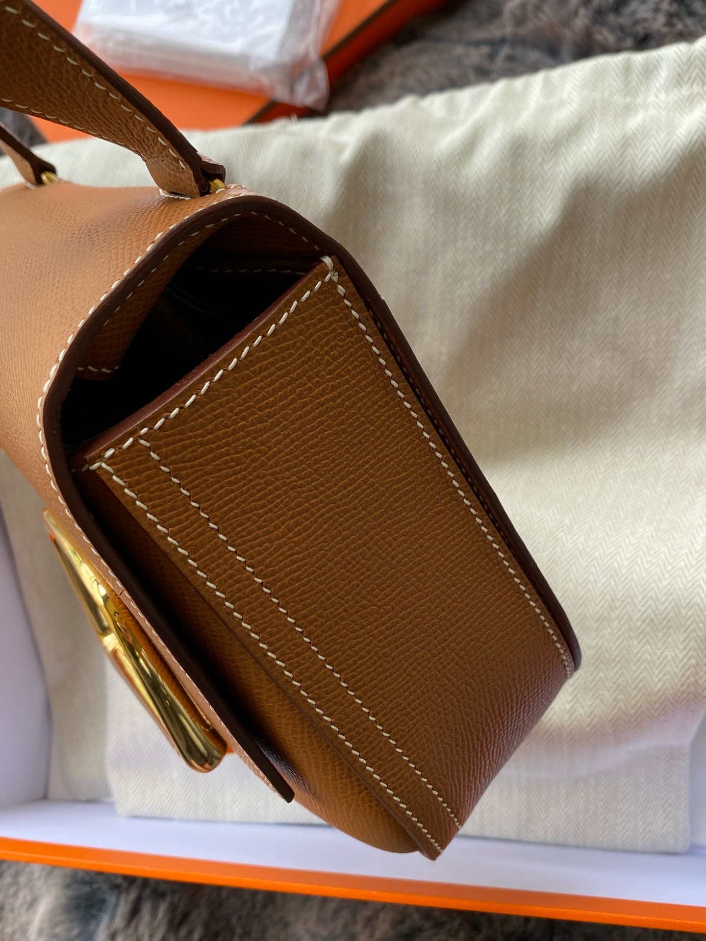 Hermes Della Cavalleria II Mini Bag in Gold Epsom Calfskin