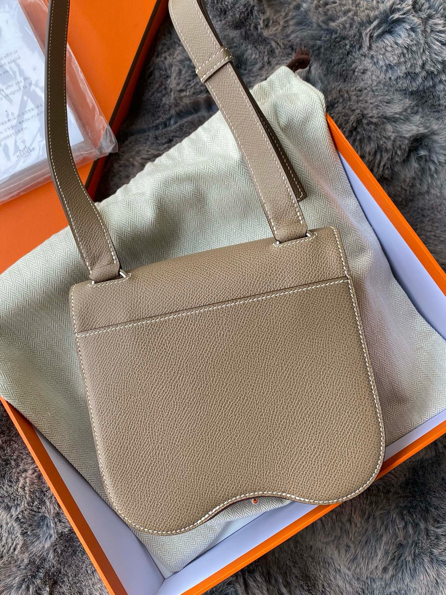 Hermes Della Cavalleria II Mini Bag in Taupe Epsom Calfskin