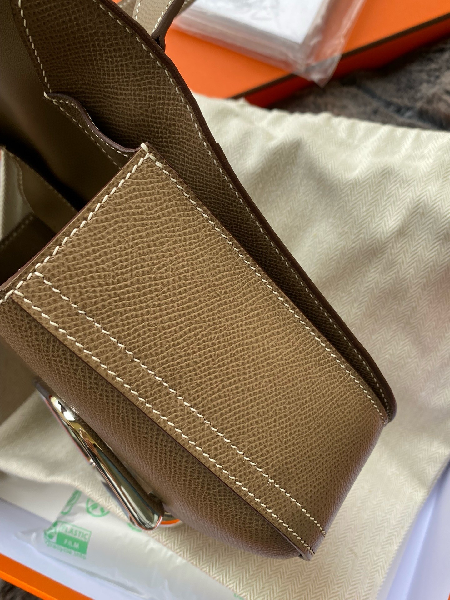 Hermes Della Cavalleria II Mini Bag in Taupe Epsom Calfskin