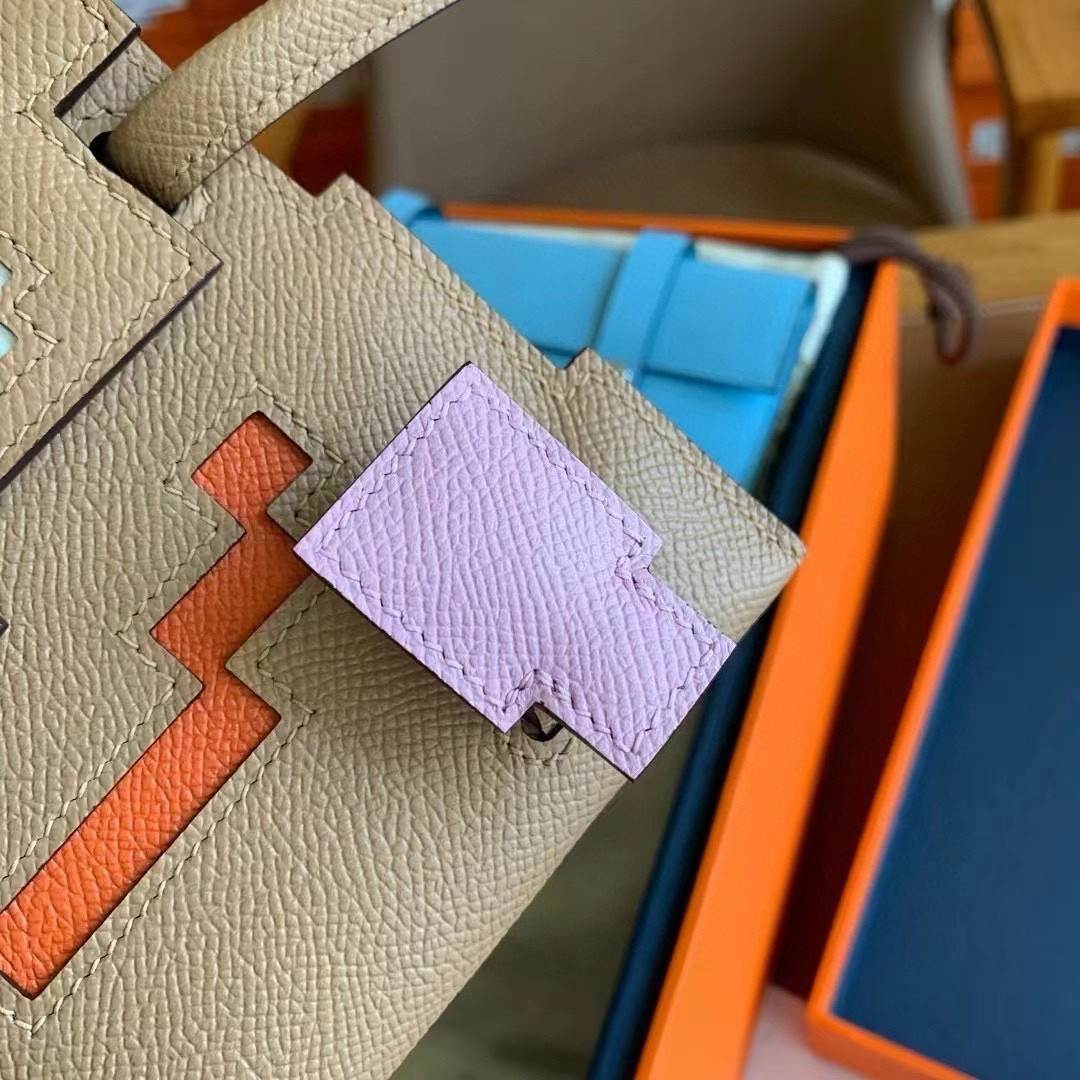 Hermes Kelly Doll Picto Bag in Chai Epsom Calfskin