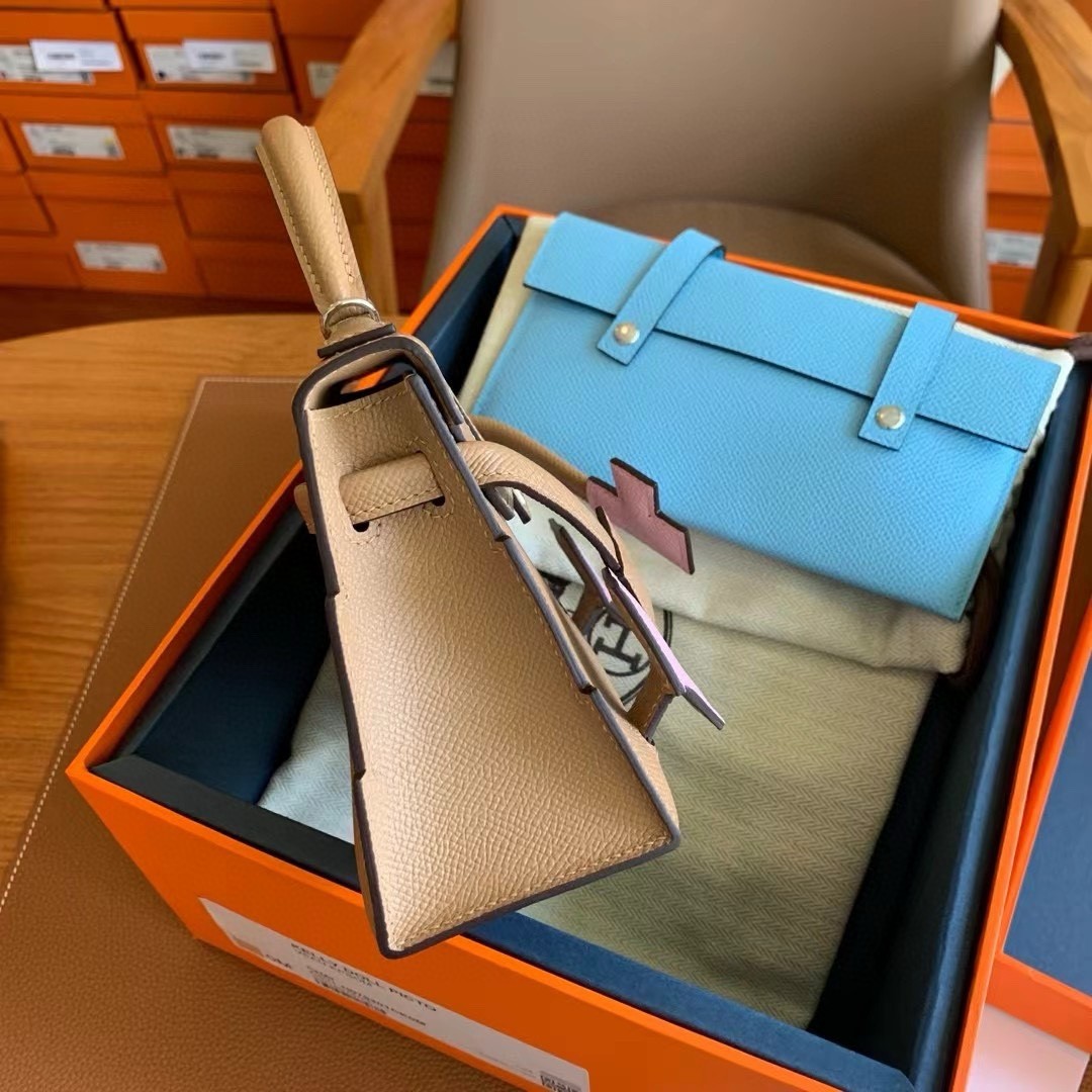 Hermes Kelly Doll Picto Bag in Chai Epsom Calfskin