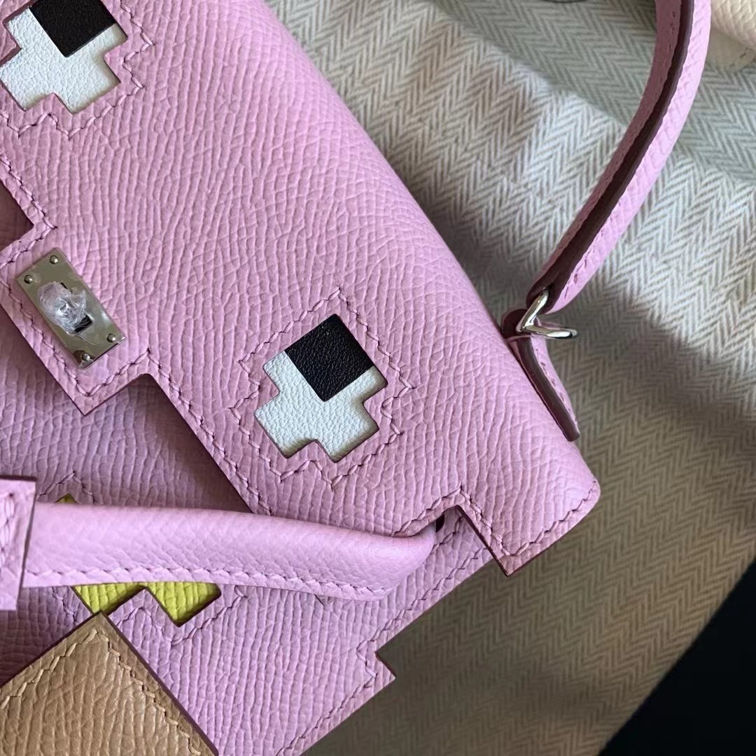 Hermes Kelly Doll Picto Bag in Mauve Sylvestre Epsom Calfskin