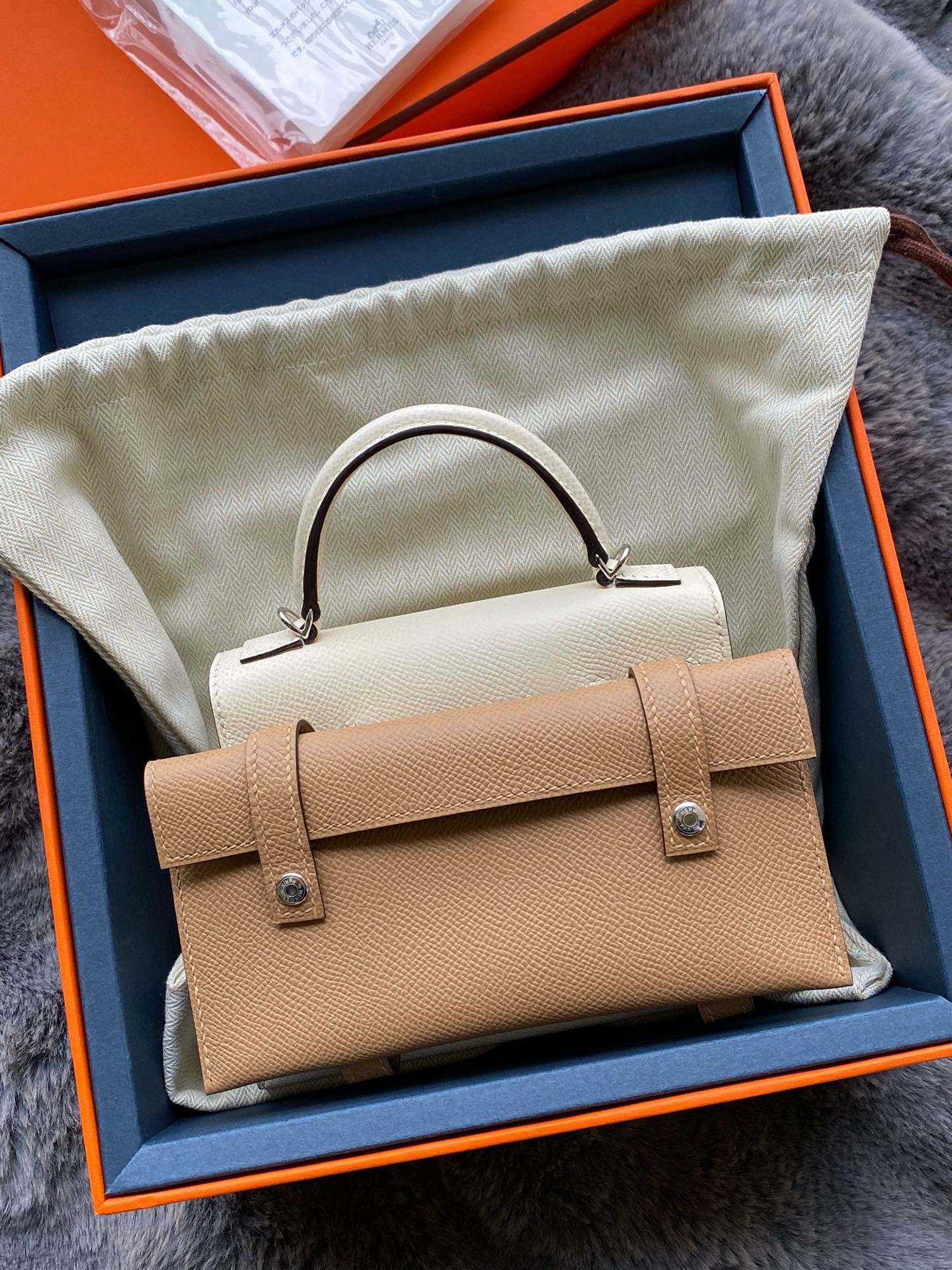 Hermes Kelly Doll Picto Bag in Nata Epsom Calfskin