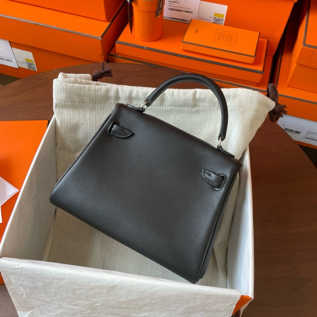 Hermes Kelly Doll Quelle Idole Bag in Black Swift Calfskin