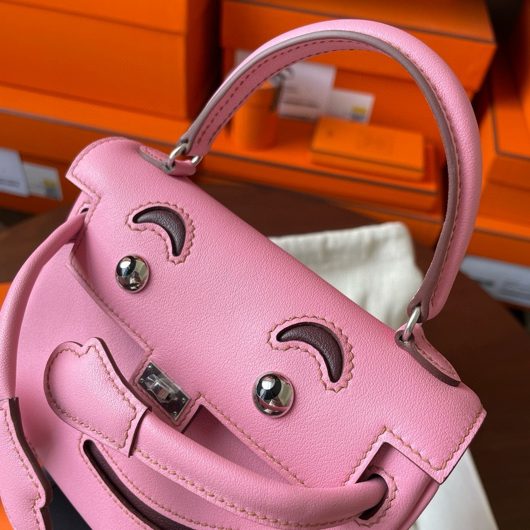 Hermes Kelly Doll Quelle Idole Bag in Pink Swift Calfskin