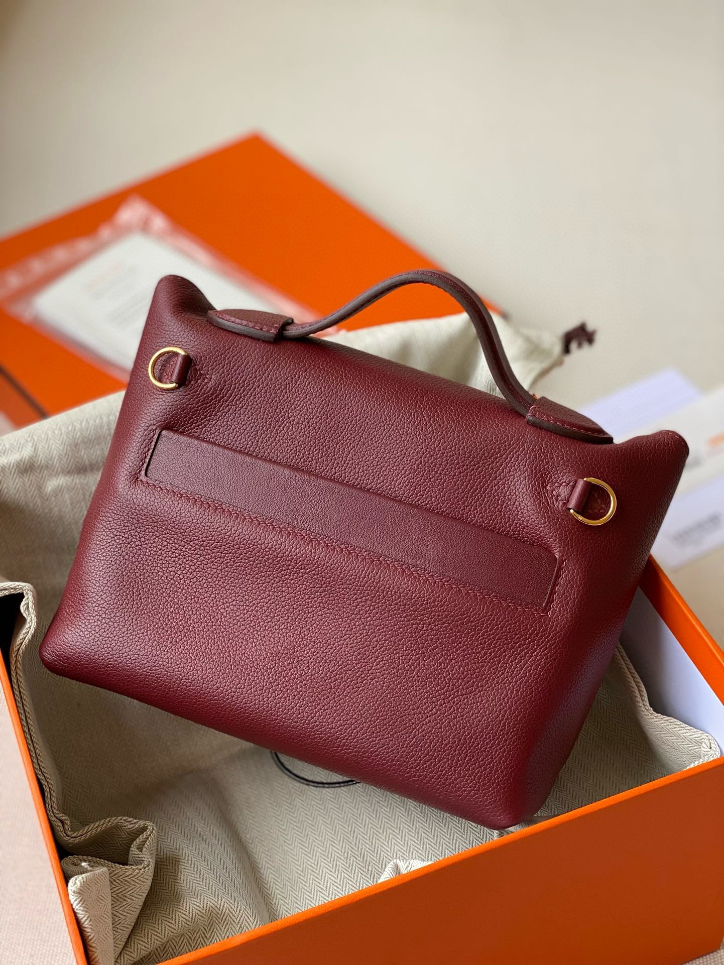 Hermes 24/24 Mini 21 Handmade Bag in Rouge H Evercolor Leather