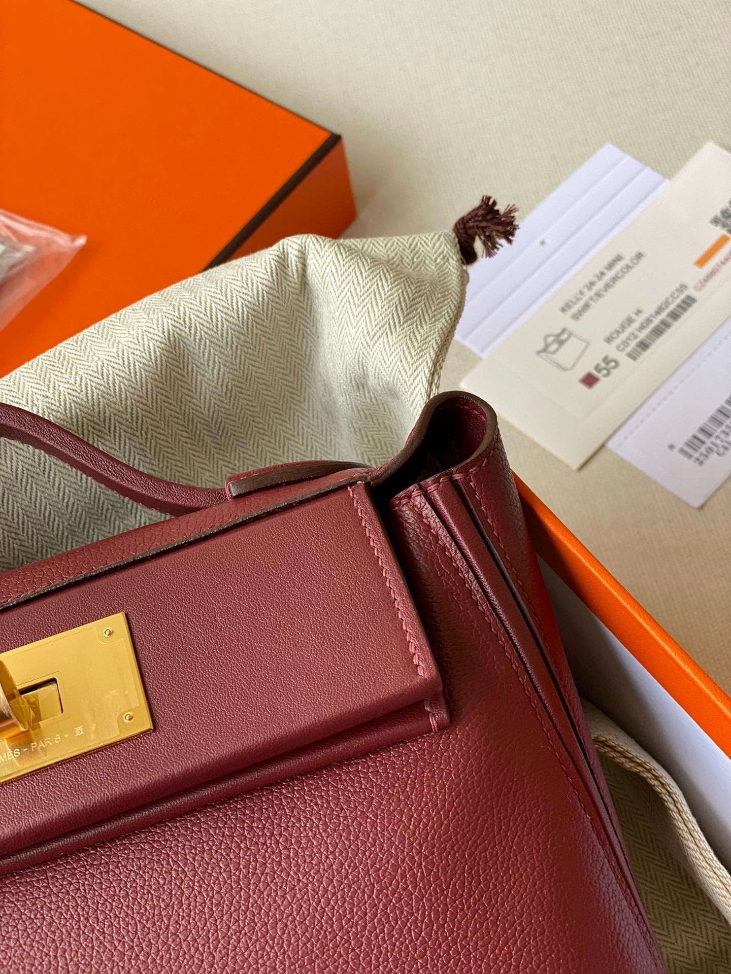 Hermes 24/24 Mini 21 Handmade Bag in Rouge H Evercolor Leather