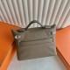 Hermes 24/24 Mini 21 Handmade Bag in Taupe Evercolor Leather