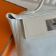 Hermes 24/24 Mini 21 Handmade Bag in White Evercolor Leather