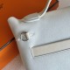 Hermes 24/24 Mini 21 Handmade Bag in White Evercolor Leather