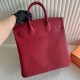 Hermes HAC Birkin 40 Handmade Bag in Red Clemence Leather