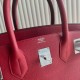 Hermes HAC Birkin 40 Handmade Bag in Red Clemence Leather