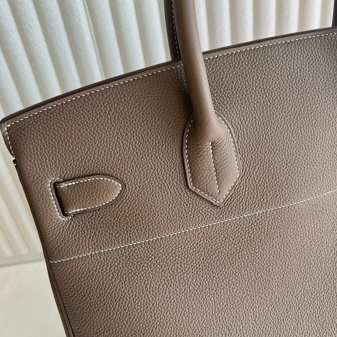 Hermes HAC Birkin 40 Handmade Bag in Taupe Clemence Leather