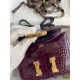 Hermes Constance 18 Handmade Bag in Cassis Shiny Alligator Leather