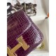 Hermes Constance 18 Handmade Bag in Cassis Shiny Alligator Leather