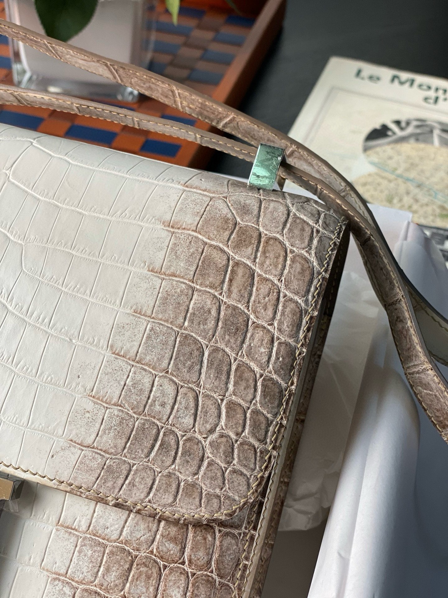 Hermes Constance 24 Handmade Bag In Himalaya Crocodile Niloticus Skin