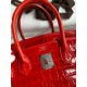 Hermes Birkin 25 Handmade Bag In Red Crocodile Niloticus Shiny Skin