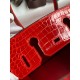 Hermes Birkin 25 Handmade Bag In Red Crocodile Niloticus Shiny Skin