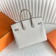 Hermes HSS Birkin 25 Sellier Bag in Craie and Grey Epsom Calfskin