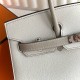 Hermes HSS Birkin 25 Sellier Bag in Craie and Grey Epsom Calfskin