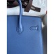 Hermes Birkin 25 Sellier Handmade Bag in Blue Brighton Epsom Calfskin