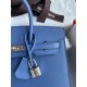 Hermes Birkin 25 Sellier Handmade Bag in Blue Brighton Epsom Calfskin