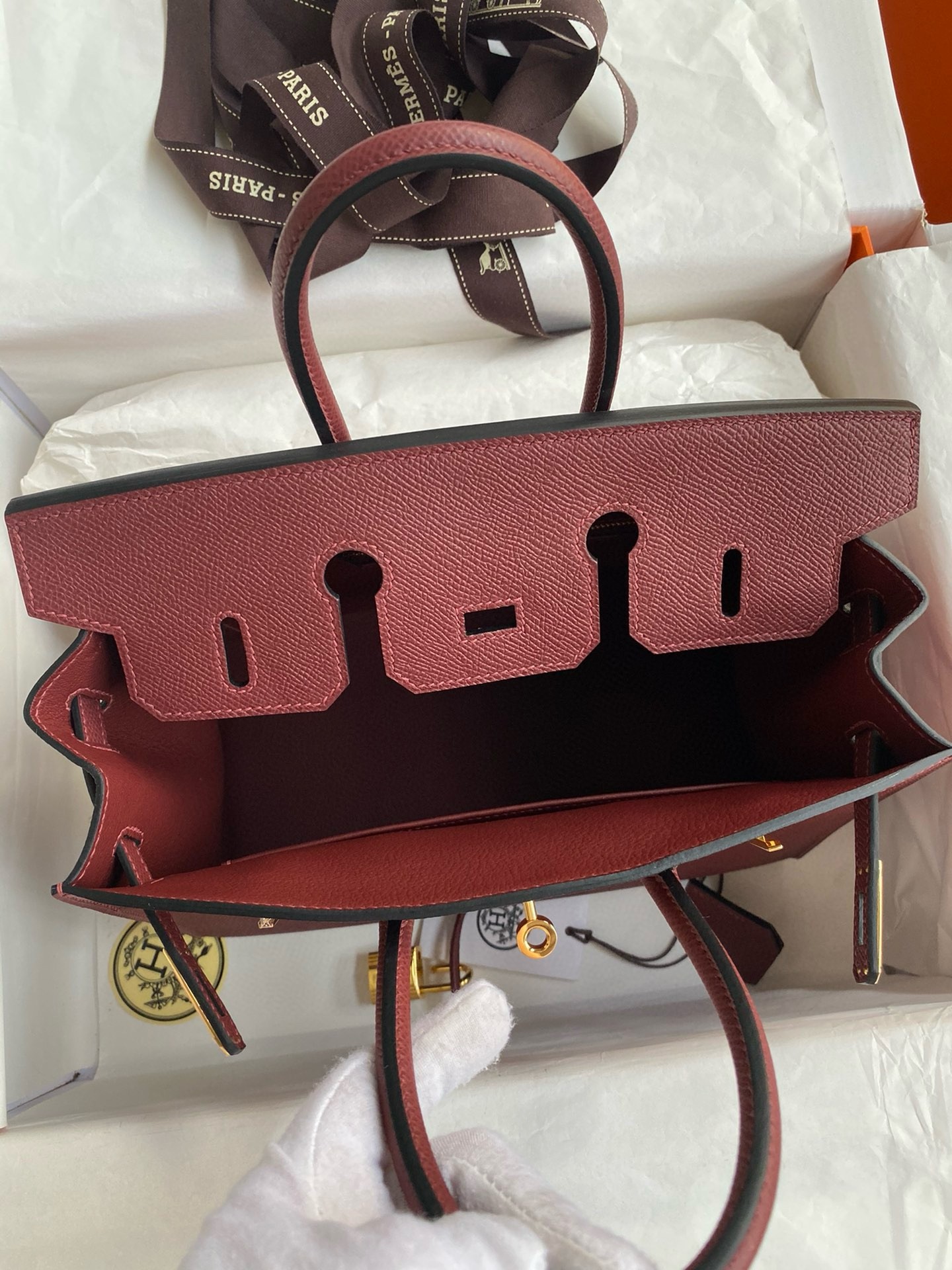 Hermes Birkin 25 Sellier Handmade Bag in Rouge H Epsom Calfskin