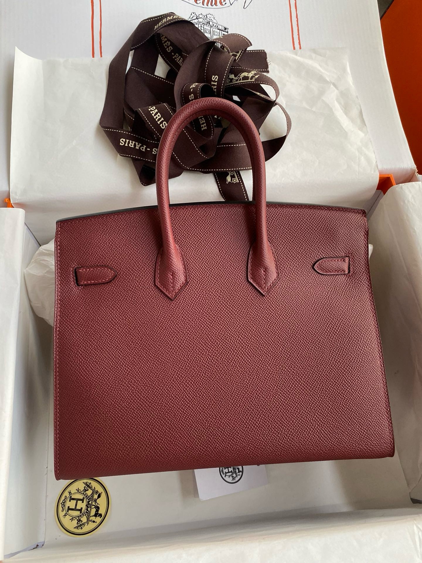 Hermes Birkin 25 Sellier Handmade Bag in Rouge H Epsom Calfskin