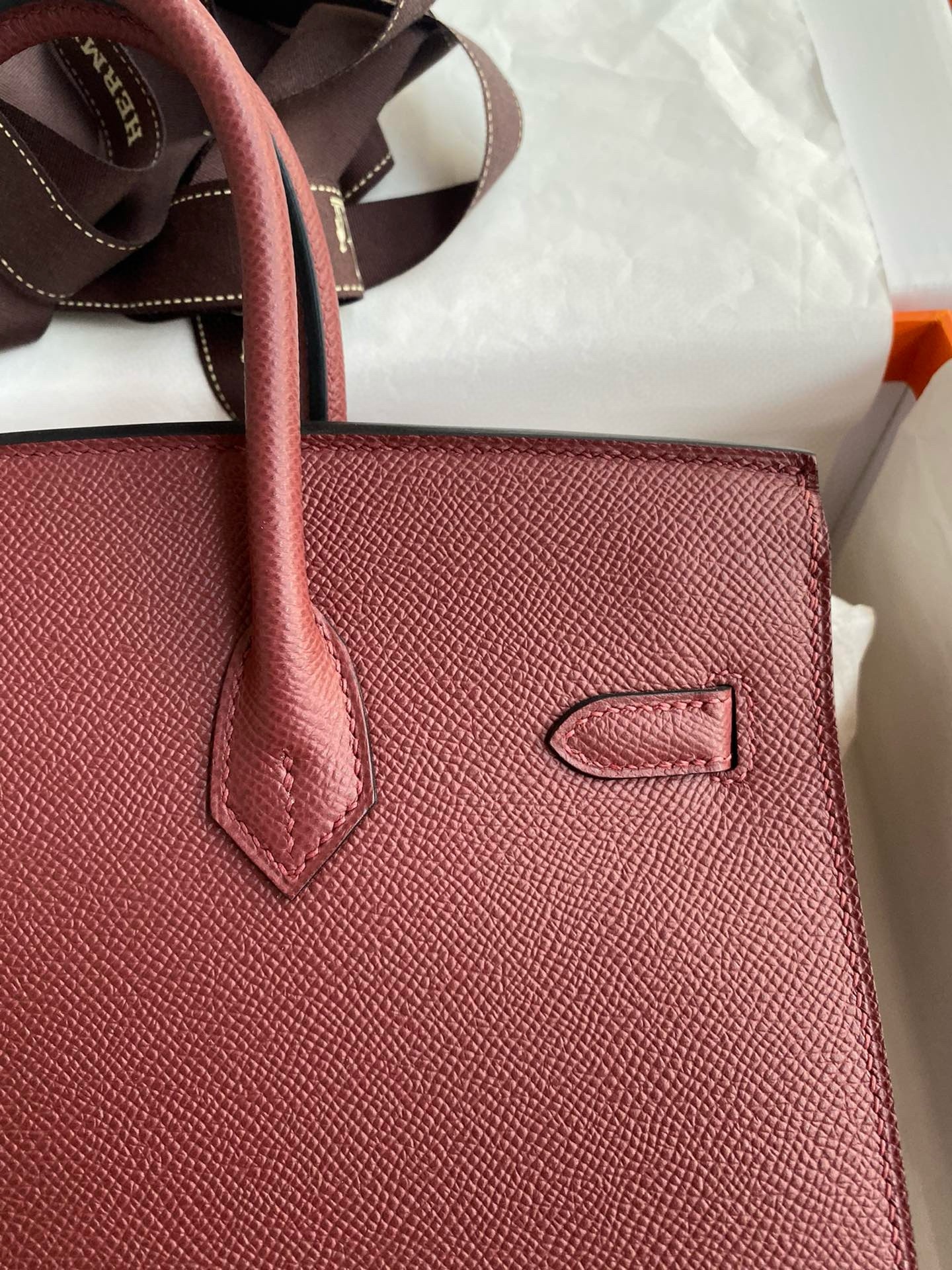 Hermes Birkin 25 Sellier Handmade Bag in Rouge H Epsom Calfskin