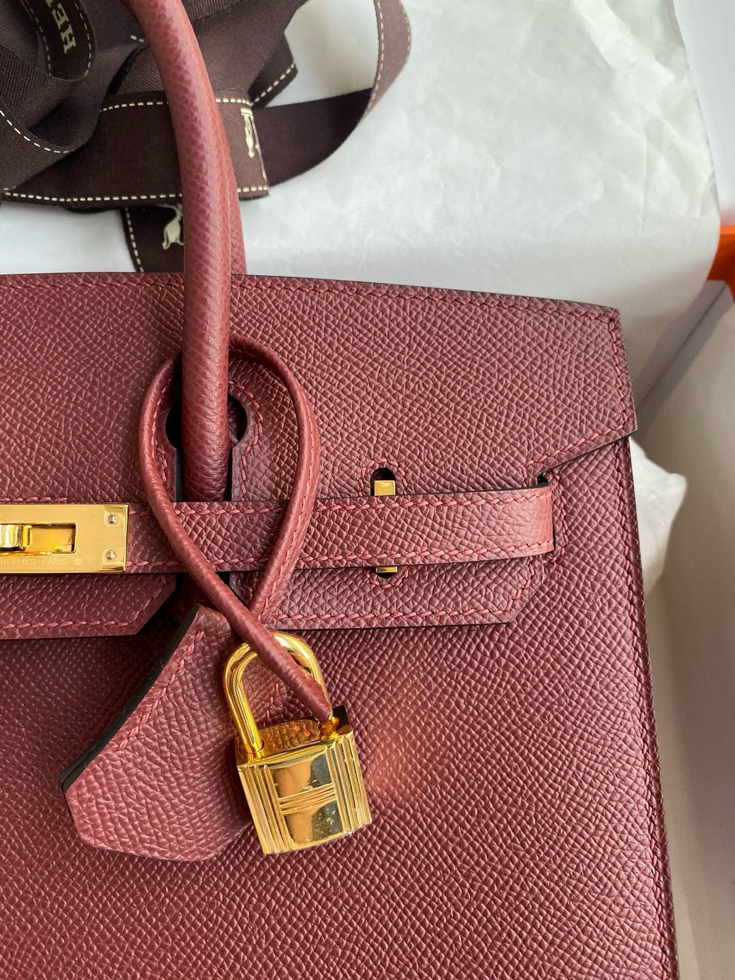 Hermes Birkin 25 Sellier Handmade Bag in Rouge H Epsom Calfskin