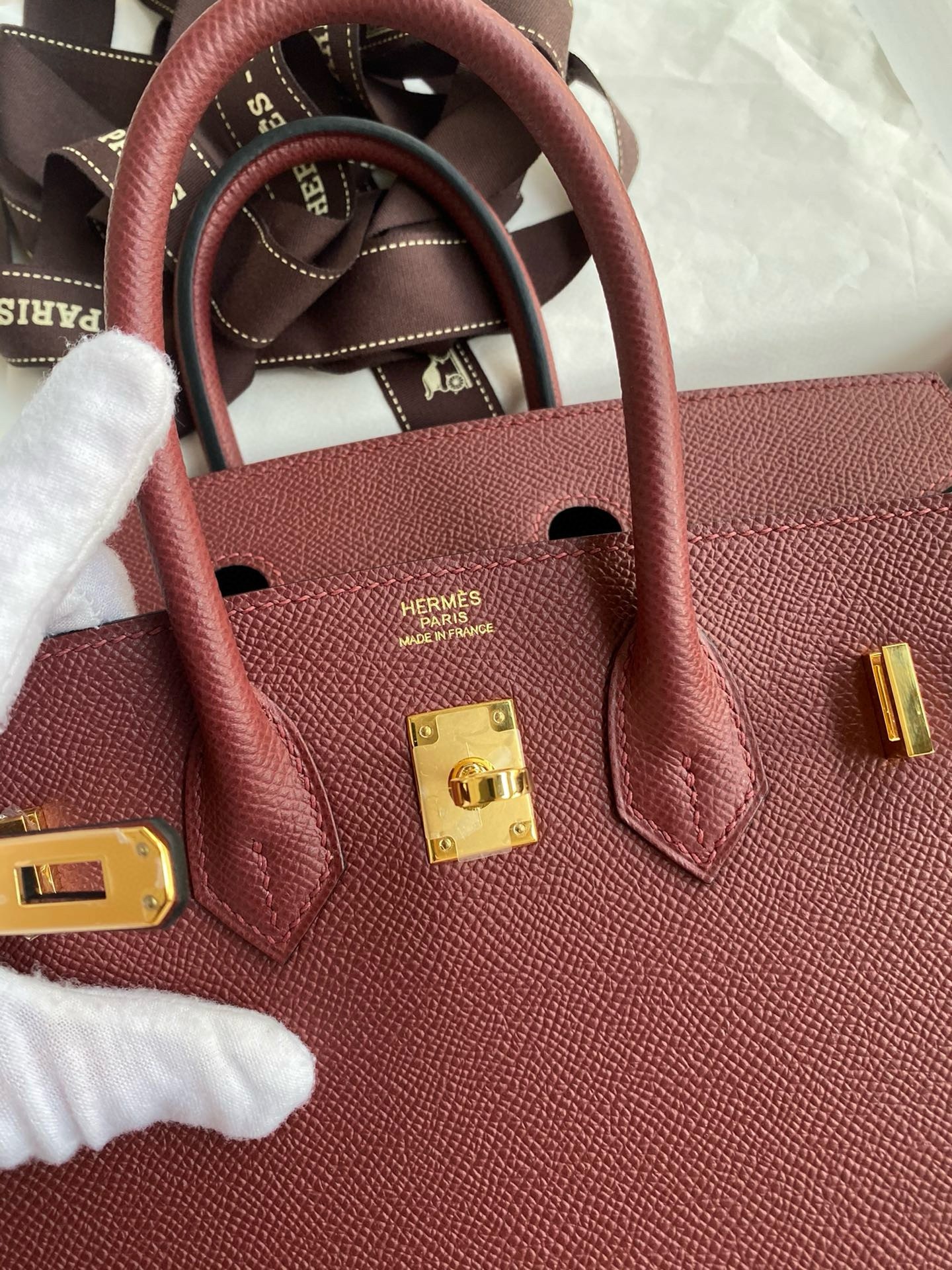 Hermes Birkin 25 Sellier Handmade Bag in Rouge H Epsom Calfskin