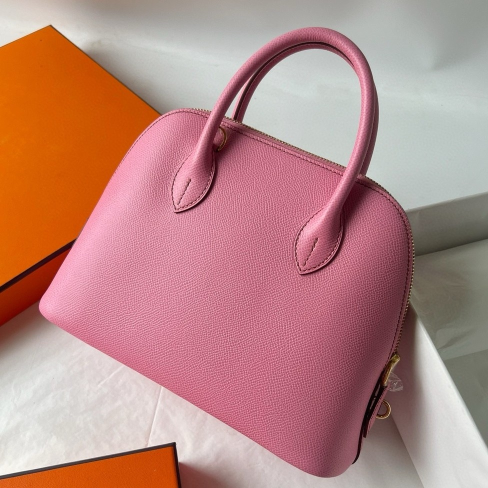 Hermes Bolide 1923 25 Handmade Bag in Rose Sakura Epsom Calfskin