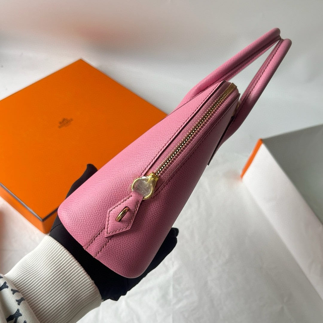 Hermes Bolide 1923 25 Handmade Bag in Rose Sakura Epsom Calfskin