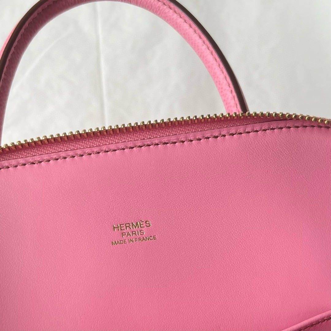 Hermes Bolide 1923 25 Handmade Bag in Rose Sakura Epsom Calfskin