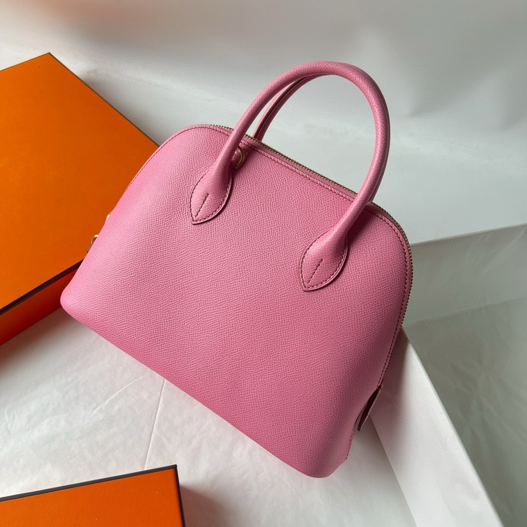 Hermes Bolide 1923 25 Handmade Bag in Rose Sakura Epsom Calfskin