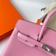 Hermes Birkin 25 Sellier Handmade Bag in Mauve Sylvestre Epsom Calfskin