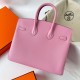 Hermes Birkin 25 Sellier Handmade Bag in Mauve Sylvestre Epsom Calfskin