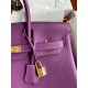 Hermes Birkin 35 Retourne Handmade Bag in Anemone Clemence Leather