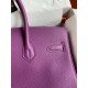 Hermes Birkin 35 Retourne Handmade Bag in Anemone Clemence Leather