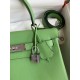 Hermes Kelly Retourne 28 Handmade Bag in Vert Criquet Evercolor Calfskin