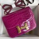 Hermes Constance 18 Handmade Bag in Rose Scheherazade Shiny Alligator Leather